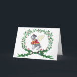 Cartes Pour Fêtes Annuelles Schnauzer Barking pour Joy Holiday Card<br><div class="desc">Chaque chien est un ange et ce Schnauzer ne fait pas exception. Votre Schnauzer aboie avec JOY sur cette carte fantaisiste,  à l'intérieur comme à l'extérieur. Peut être personnalisé.</div>
