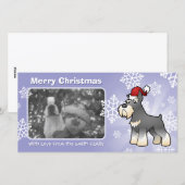 Cartes Pour Fêtes Annuelles Schnauzer de Noël (Devant / Derrière)