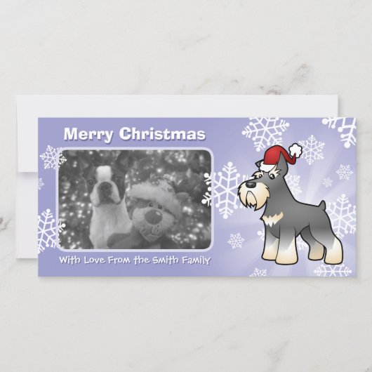 Cartes Pour Fêtes Annuelles Schnauzer de Noël (Devant)