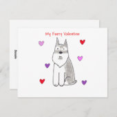 Cartes Pour Fêtes Annuelles Schnauzer Furry Valentine (Devant / Derrière)