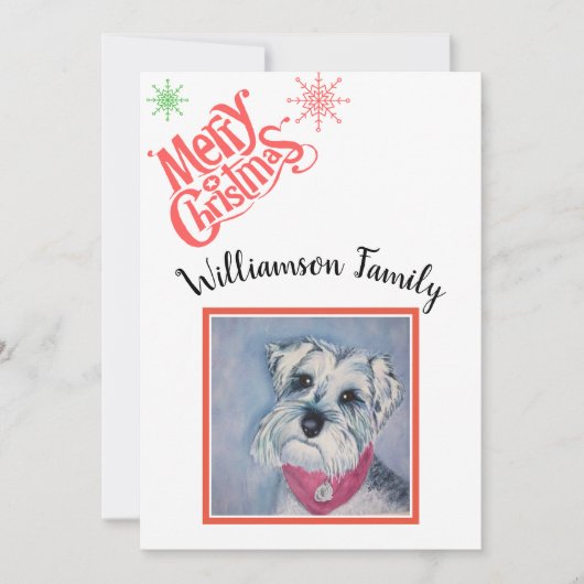 Cartes Pour Fêtes Annuelles Schnauzer Joyeux Noël (Devant)