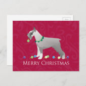 Cartes Pour Fêtes Annuelles Schnauzer Joyeux Noël Design (Devant / Derrière)