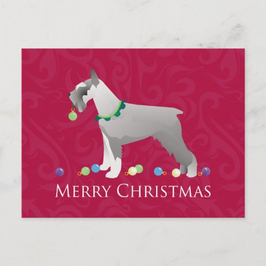 Cartes Pour Fêtes Annuelles Schnauzer Joyeux Noël Design (Devant)