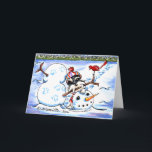 Cartes Pour Fêtes Annuelles Schnauzer Snowman Art Christmas<br><div class="desc">Le design original sur le thème de Noël et l'oeuvre dessinée à la main par Andie,  illustrateur de Off-Leash Art,  de cette race de chien préférée. Offrez-vous un cadeau de Noël aux amoureux de les chiens de votre liste. Pour en savoir plus sur l'art,  visitez www.offleashart.com .</div>