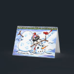 Cartes Pour Fêtes Annuelles Schnauzer Snowman Art Christmas<br><div class="desc">Le design original sur le thème de Noël et l'oeuvre dessinée à la main par Andie,  illustrateur de Off-Leash Art,  de cette race de chien préférée. Offrez-vous un cadeau de Noël aux amoureux de les chiens de votre liste. Pour en savoir plus sur l'art,  visitez www.offleashart.com .</div>