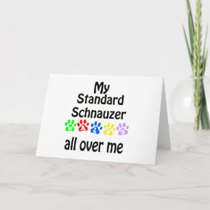 Cartes Pour Fêtes Annuelles Schnauzer Standard Walks Design