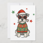 Cartes Pour Fêtes Annuelles Schnauzer Ugly Sweater Christmas Dog Candy Cane (Dos)