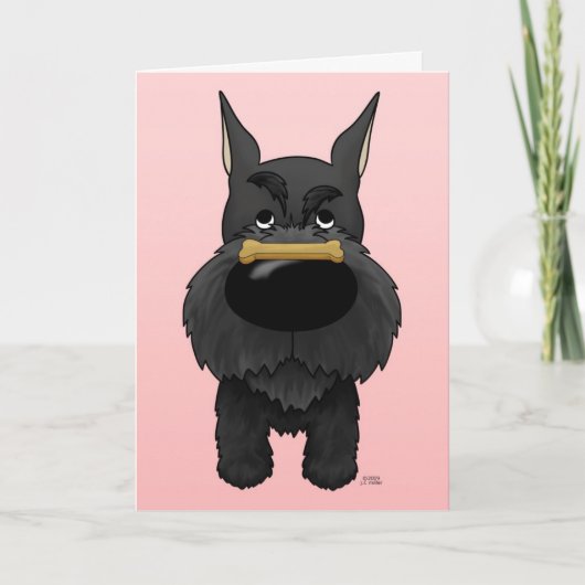 Cartes Pour Fêtes Annuelles Schnauzer Valentine (Devant)