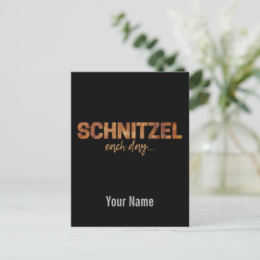 Cartes Pour Fêtes Annuelles Schnitzel Chaque Jour Drôle Cutlet Escalope Design (Debout devant)