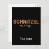 Cartes Pour Fêtes Annuelles Schnitzel Chaque Jour Drôle Cutlet Escalope Design (Devant / Derrière)