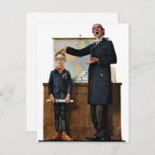 Cartes Pour Fêtes Annuelles Schoolmaster - Norman Rockwell (Devant / Derrière)