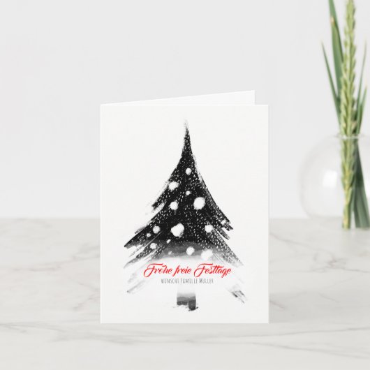 Cartes Pour Fêtes Annuelles Schwarz weiß, minimal, moderne Weihnachtskarten (Devant)
