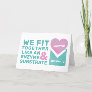 Cartes Pour Fêtes Annuelles Science Saint-Valentin Enzyme Biologie Prof Geek H