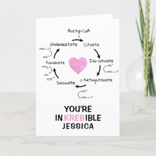 Cartes Pour Fêtes Annuelles Science Valentine Kreb's Cycle Biologie Geek cardi