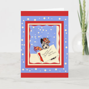 Cartes Pour Fêtes Annuelles Scottie Dog Merry Christmas Happy New year card