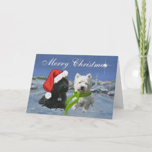 Cartes Pour Fêtes Annuelles Scottie et Westie Étoile de Noël