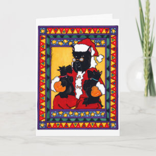CARTES POUR FÊTES ANNUELLES SCOTTIE PÈRE NOËL