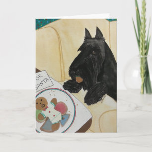 Cartes Pour Fêtes Annuelles Scottie Père Noël de attente affamé