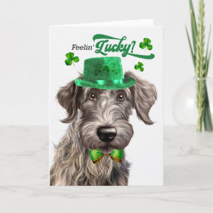 Cartes Pour Fêtes Annuelles Scottish Deerhound Dog Lucky St Patrick's Day