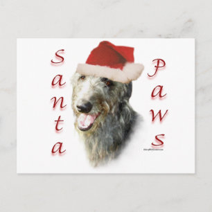 Cartes Pour Fêtes Annuelles Scottish Deerhound Père Noël Paws