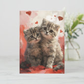 Cartes Pour Fêtes Annuelles Scottish Fold cats Saint Valentin (Debout devant)