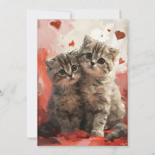 Cartes Pour Fêtes Annuelles Scottish Fold cats Saint Valentin
