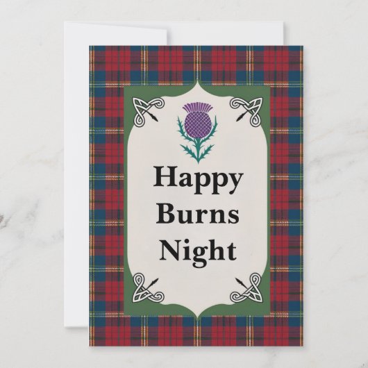 Cartes Pour Fêtes Annuelles Scottish Happy Burns Night Greys (Devant)