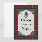 Cartes Pour Fêtes Annuelles Scottish Happy Burns Night Greys (Devant / Derrière)