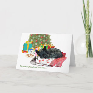 Cartes Pour Fêtes Annuelles Scottish Terrier Christmas Nap