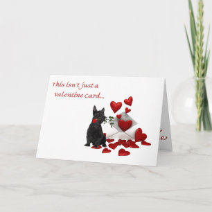 Cartes Pour Fêtes Annuelles Scottish Terrier Rose et Hearts Valentine