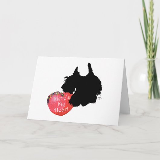Cartes Pour Fêtes Annuelles Scottish Terrier Valentine (Devant)