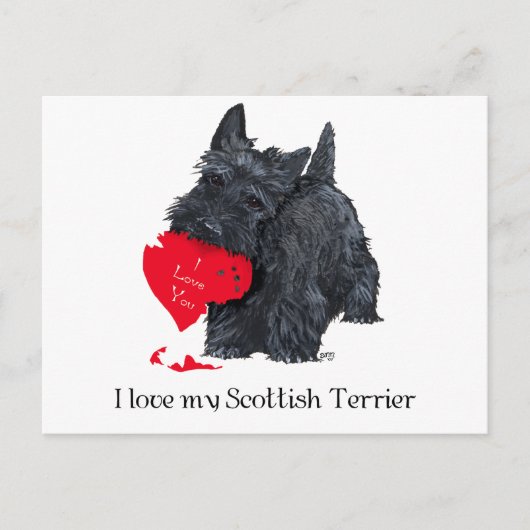 Cartes Pour Fêtes Annuelles Scottish Terrier Valentine (Devant)