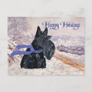 Cartes Pour Fêtes Annuelles Scottish Terrier Winter Holiday
