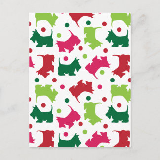 Cartes Pour Fêtes Annuelles Scottish Terriers Christmas Pattern