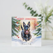 Cartes Pour Fêtes Annuelles Scotty Chien écossais Terrier En Noël De Neige (Debout devant)
