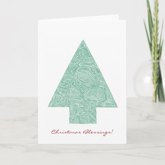 Cartes Pour Fêtes Annuelles Scribble Arbre de Noël (Devant)