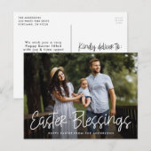 Cartes Pour Fêtes Annuelles Script à la main blanche Blessures de Pâques Photo (Devant / Derrière)