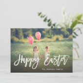 Cartes Pour Fêtes Annuelles Script à la main tendance | Photo de Pâques (Debout devant)