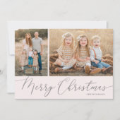 Cartes Pour Fêtes Annuelles Script Argent Joyeux Noël Élégant 2 Photo (Devant)