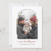 Cartes Pour Fêtes Annuelles Script Baby Plus Cheveux Cette Année Photo Noël (Devant)