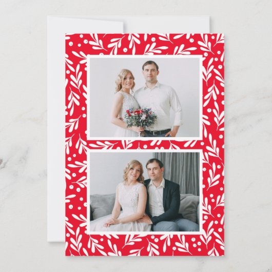 Cartes Pour Fêtes Annuelles Script béni | 3 Photo Holiday Card (Dos)