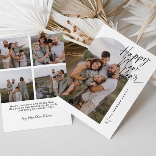 Cartes Pour Fêtes Annuelles Script Bonne Année Photo Arche Moderne Noël