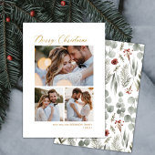 Cartes Pour Fêtes Annuelles Script botanique minimal 3 Noël multiphoto