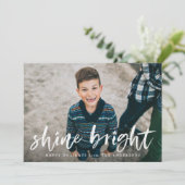 Cartes Pour Fêtes Annuelles Script brillant moderne Bleu clair 3 photo (Debout devant)