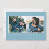 Cartes Pour Fêtes Annuelles Script brillant moderne Bleu clair 3 photo (Dos)