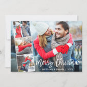 Cartes Pour Fêtes Annuelles Script Brush 4 Photo Couple Collage moderne (Devant)