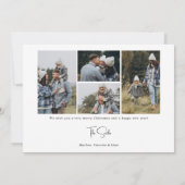 Cartes Pour Fêtes Annuelles Script Calligraphie Portrait de Noël Photo (Dos)