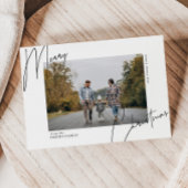 Cartes Pour Fêtes Annuelles Script Calligraphie Portrait de Noël Photo