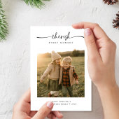 Cartes Pour Fêtes Annuelles Script Cherish Every Moment Famille Photo Noël