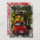 Cartes Pour Fêtes Annuelles Script Christmas Wis neige superposer photos perso (Devant / Derrière)